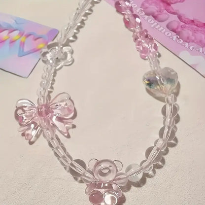 Flower Bead Acrylic Phone Strap